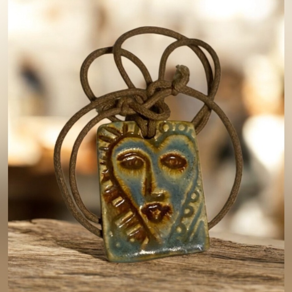 Madame Butterfly Pottery Necklace #7576